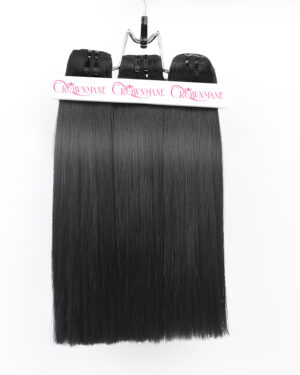 Crownmane Black Bone Straight Human Hair Set 3 Bundles - 14 Inch