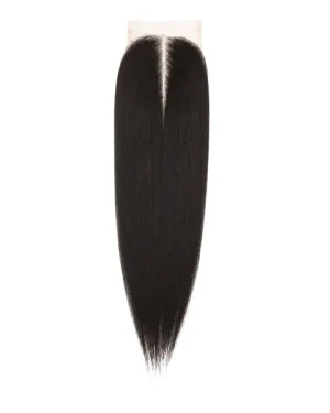 Crownmane Black Bone Straight Human Hair Single Closure