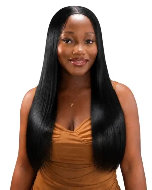 Crownmane Black Bone Straight Human Hair Wigs 20 Inch