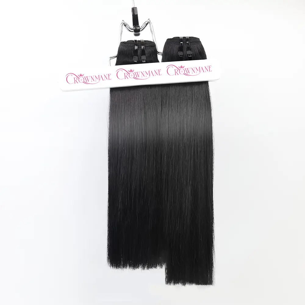 Crownmane Bone Straight Human Hair Set 2 Bundles - 12-14 inch